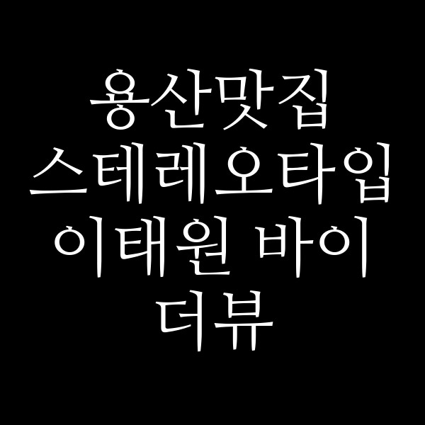 스테레오타입 이태원 바이 더뷰 썸네일 이미지